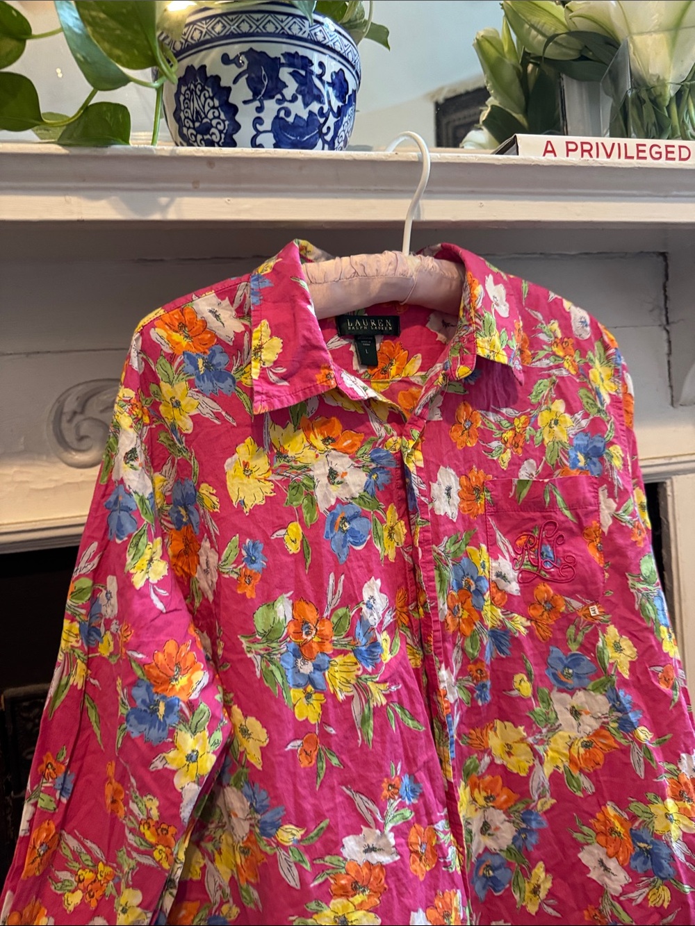Lauren Ralph Lauren Pink Multicolor Floral Button-Up Shirt